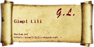 Gimpl Lili névjegykártya